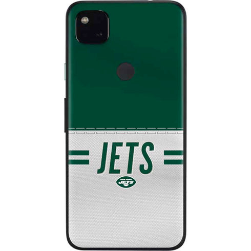 NFL New York Jets White Striped Google Pixel 4a Skin